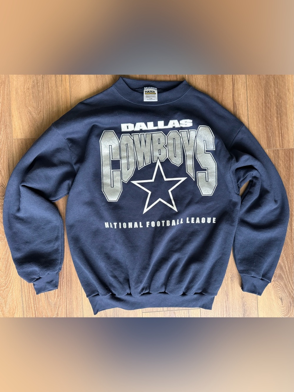 Vintage Dallas Cowboys Sweatshirt Mens L Blue NFL Football Tultex 90s Made USA